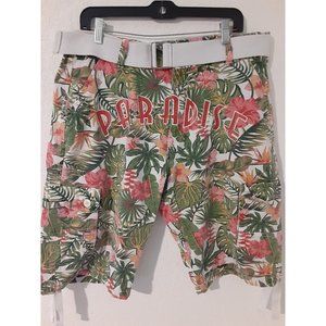 Another Hype Piece AHP Mens Hawaiian Colorful Floral Shorts Bermudas Size 36